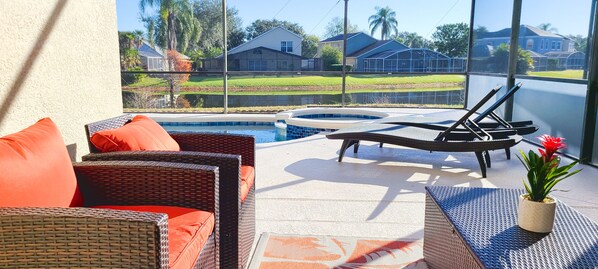 Sitting area by the pool