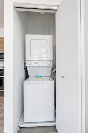 Washer, Dryer, Indoors, Refrigerator