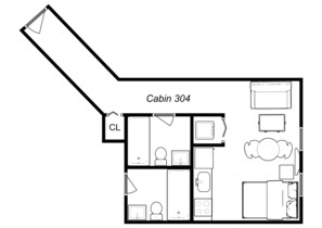 Floor plan of cabin 304