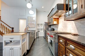 The kitchen is a joy to cook in - you'll find everything you could need! And a grocer just down the street