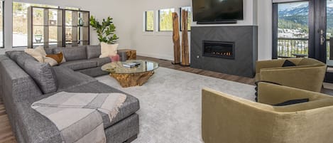 Modern Living Space with Gas Fireplace