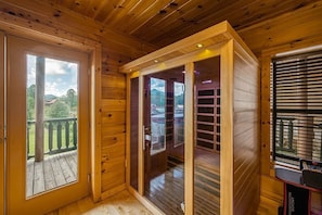 The infrared sauna is ready for you after a long day of walking, hiking, and simply having fun and adventure!