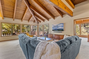 You'll love snuggling up on this large comfortable (brand new!) couch