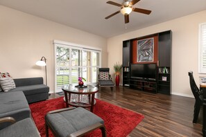 Modern and spacious living room viewed from another angle.