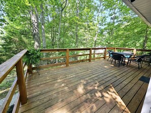 Deck with Plenty of Shade for Outdoor Dining 