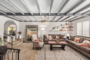 Relax in the main living room area