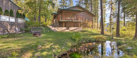 Natural Spring runs through the private back yard.