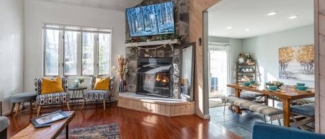 Living room is open to kitchen/dining area!