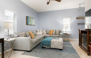 Stylishly decorated living room