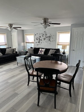 Living room and dining table