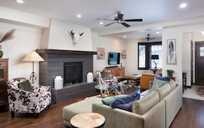 Living Area with a Cozy Fireplace