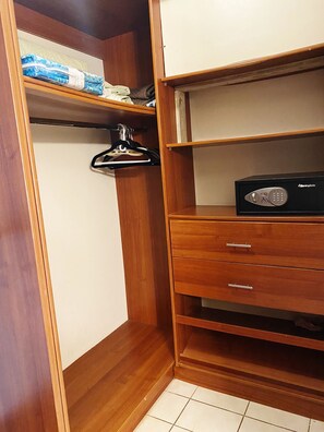 Walk-in closet with safe