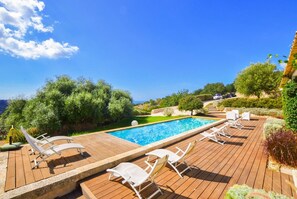 Private pool, terrace, and garden