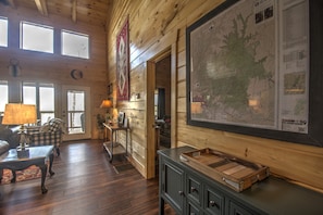 A map showing the trails in the gorge area is on the wall as you enter the cabin