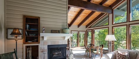 Cozy fireplace in the living room