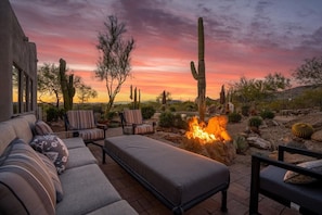 Comfortable deep patio seating