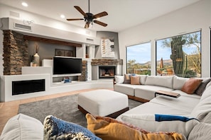 Open concept living | Gas fireplace