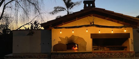 Pizza oven on back patio