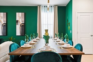 The large dining table is here for your wonderful family feast