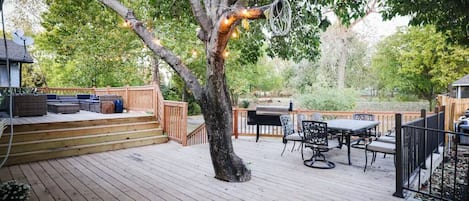 Private Deck | Outdoor dining | Wood Pellet Traeger Grill | Creek View