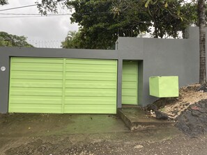 Completely walled in property with interior parking