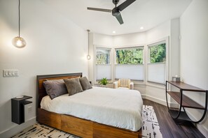 Bed, Furniture, Ceiling Fan, Bedroom, Indoors