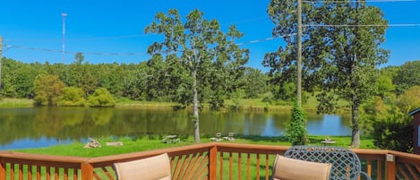 Back deck view of private lake