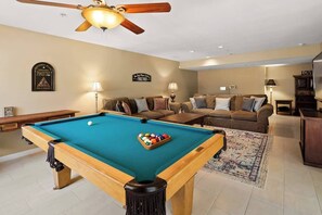 Challenge your friends to a game of pool or air hockey in the walkout basement!
