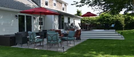 Private backyard patio and deck