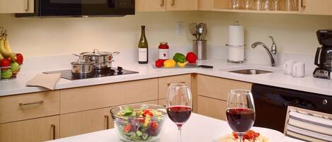 Dining area and kitchen