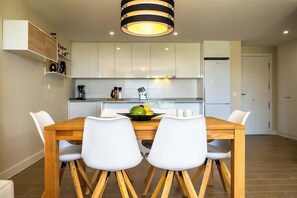 Dining area and kitchen