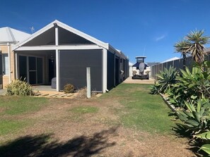 Backyard with boat