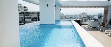 nice pool area the apartment is located on the last floor pool area 