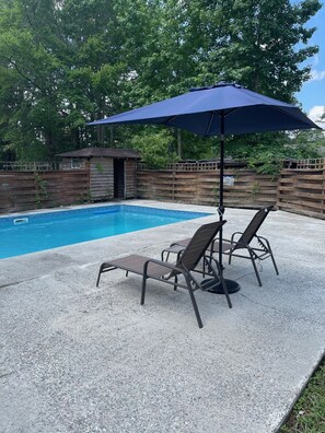 Poolside relaxing area