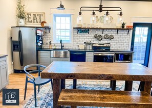 The Little Lodge features a brand new kitchen that's sure to be the gathering spot of your getaway! Everything you need to make that special breakfast or late snack is right at your fingertips here!  