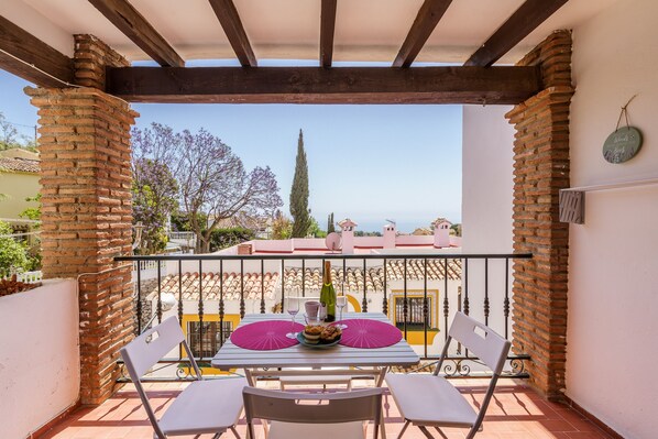Terrace with sun and sea views