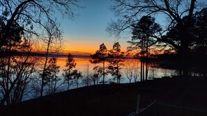 View of lake from end of deck