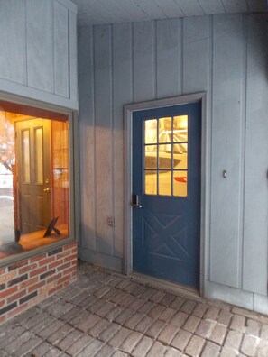Entry to the house is through the garage.