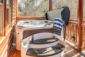 Unwind in the luxurious hot tub.