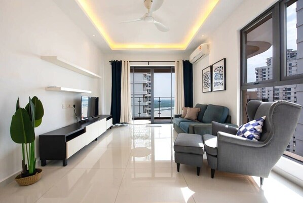 Tastefully furnished living area.