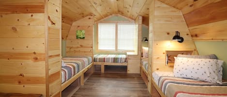 The Bunks have cubbies below, and power and lights each