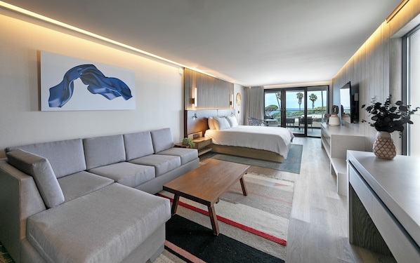 Living Room. Exact unit will be assigned upon arrival. Views, colors, and decor may vary