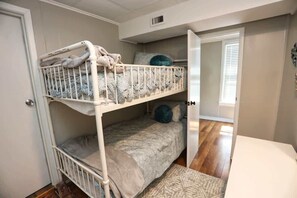 This bedroom with bunk beds is perfect for kiddos.