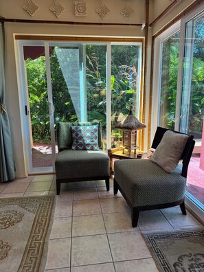 Bask in the sunlight each morning.