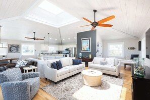 Living room with light streaming in