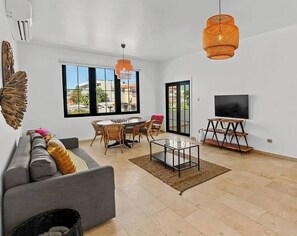 Upstairs living room with balcony