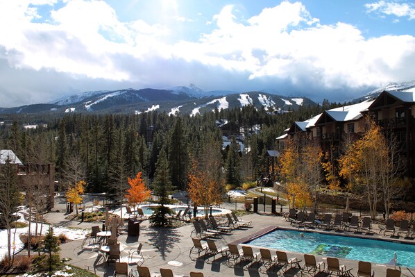 Ski in/out resort with indoor/outdoor pools & hot tubs. Walk to town or shuttle!