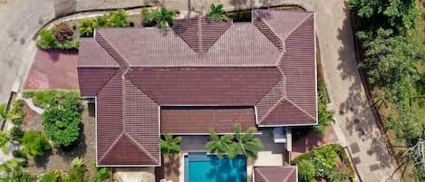 Aerial house view.