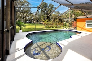 Sparkling, heated pool