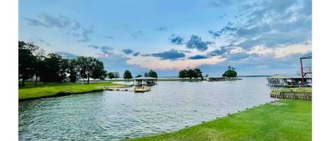 Beautiful view of the lake from the yard